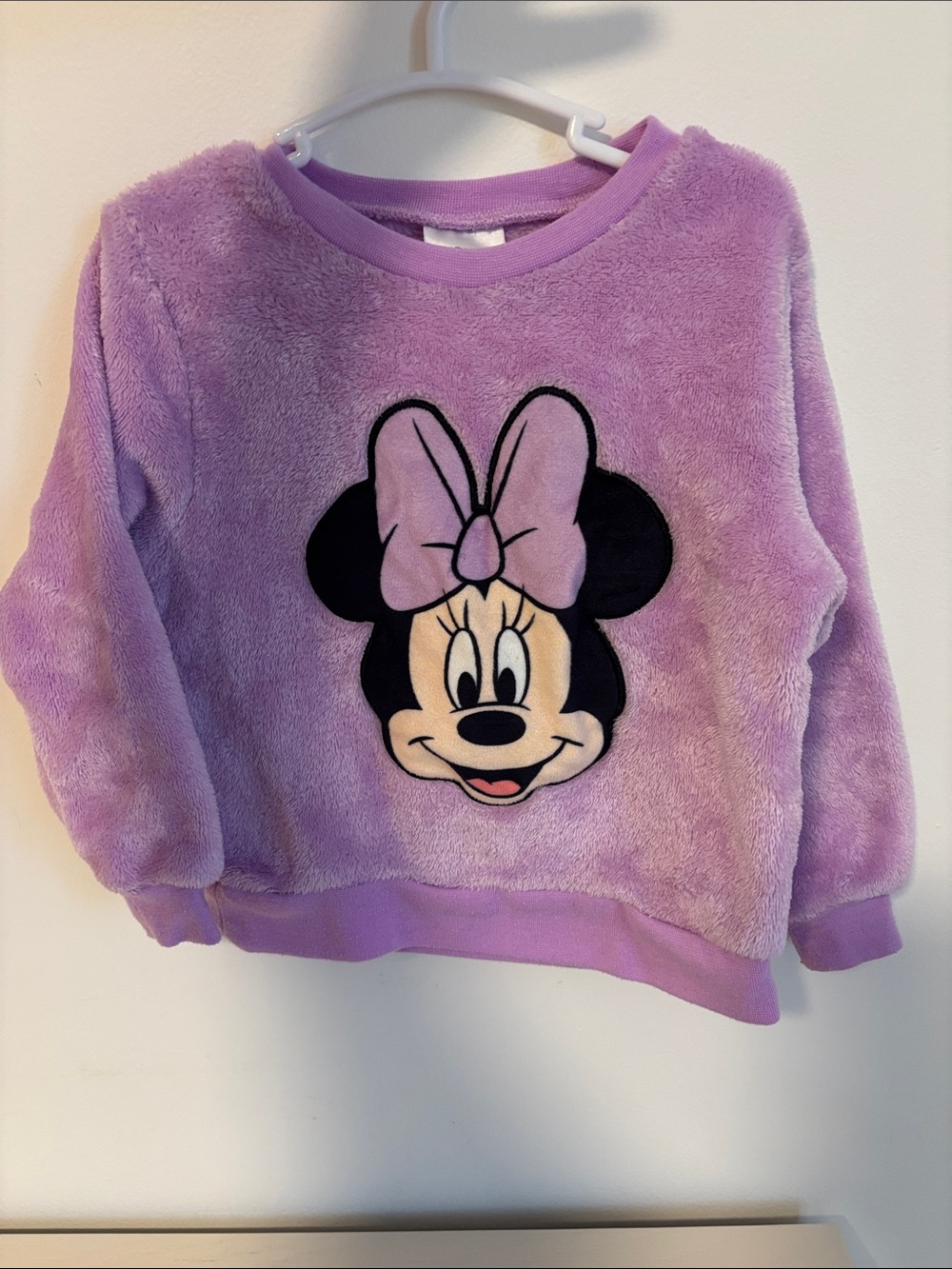 Disney Purple Minnie Mouse Plush Hoodie Sweatshirt